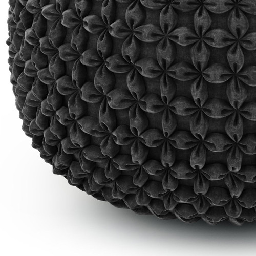 Renee - Round Pouf - Slate Gray