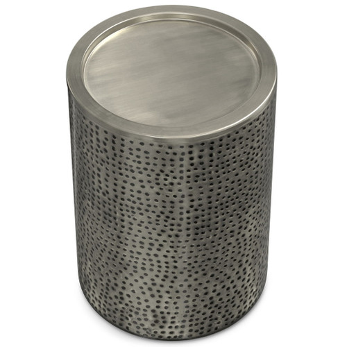 Corbin - Metal Side Table - Hammered Antique Silver