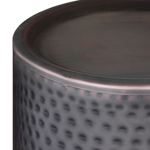 Corbin - Metal Side Table - Hammered Antique Copper - Black