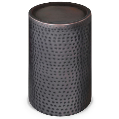 Corbin - Metal Side Table - Hammered Antique Copper - Black