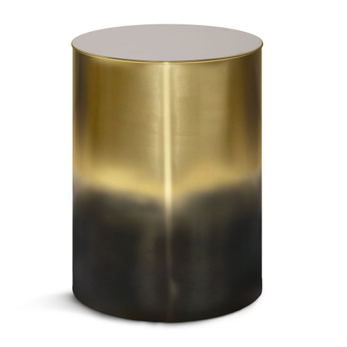 Curtis - Metal Cylinder Accent Table - Ombre Black / Gold