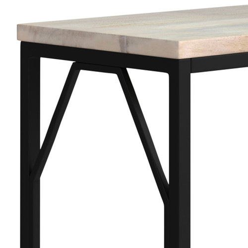 Selma - Metal And Wood Accent Table - White Wash