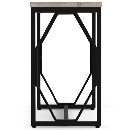 Selma - Metal And Wood Accent Table - White Wash