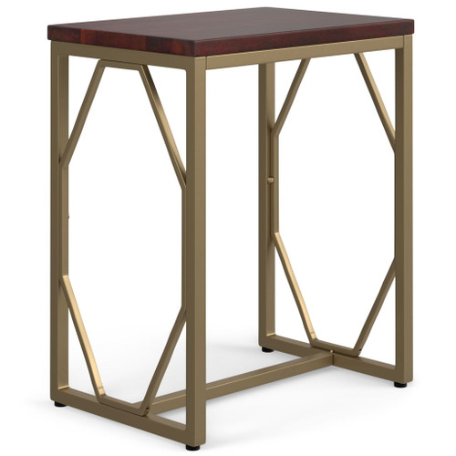 Selma - Metal And Wood Accent Table - Cognac