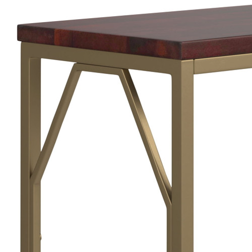 Selma - Metal And Wood Accent Table - Cognac
