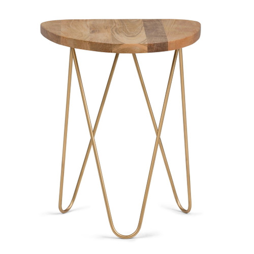 Patrice - Wood Accent Table - Natural / Gold