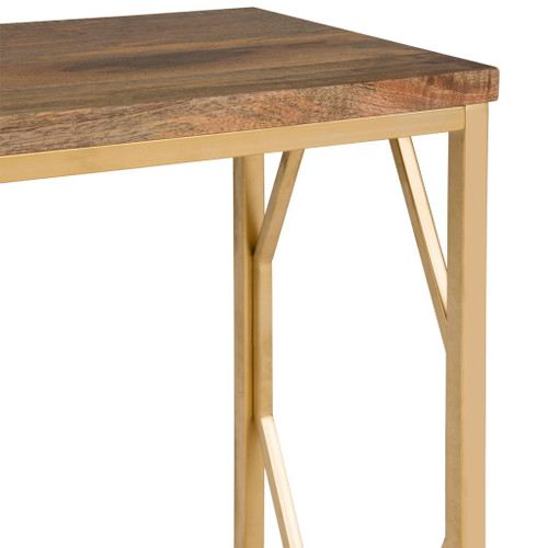 Selma - Metal And Wood Accent Table - Natural / Gold
