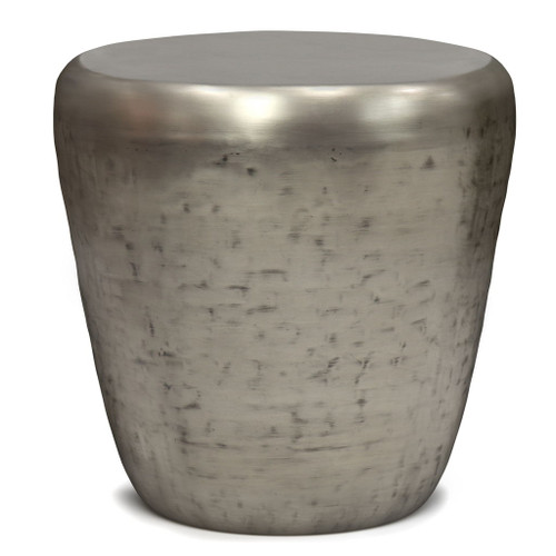 Garvy - Metal Side Table - Antique Silver