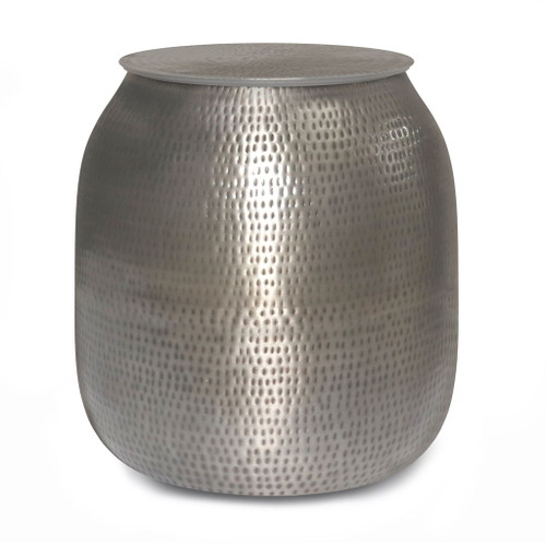 Griffen - Metal Storage Accent Table - Antique Silver