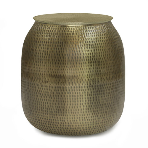 Griffen - Metal Storage Accent Table - Antique Gold