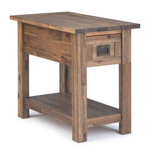Monroe - Narrow Side Table - Rustic Natural Aged Brown