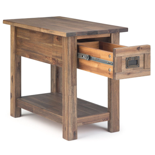 Monroe - Narrow Side Table - Rustic Natural Aged Brown