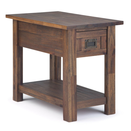 Monroe - Narrow Side Table - Distressed Charcoal Brown