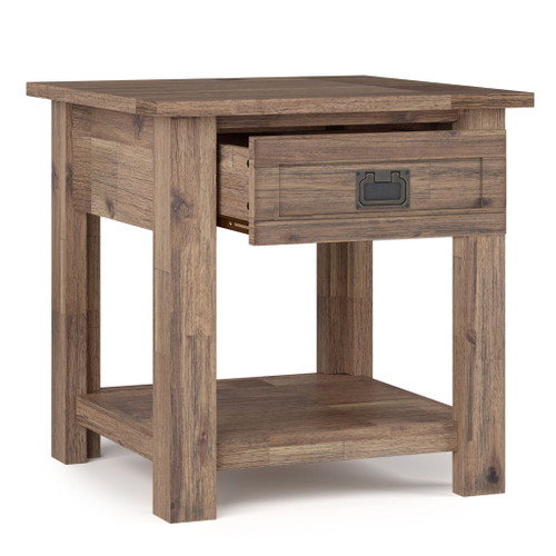 Monroe - End Table - Rustic Natural Aged Brown