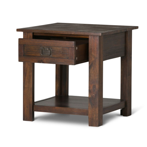 Monroe - End Table - Distressed Charcoal Brown