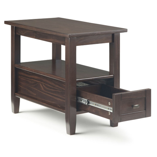 Warm Shaker - Narrow Side Table - Tobacco Brown