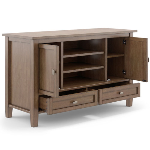 Warm Shaker - TV Media Stand Handcrafted - Rustic Natural Aged Brown