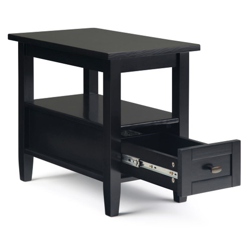 Warm Shaker - Narrow Side Table - Black