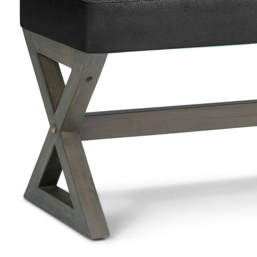 Salinger - Large Ottoman Bench - Distressed Black