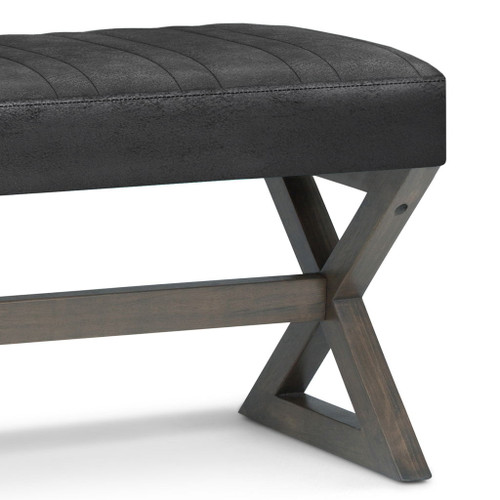 Salinger - Large Ottoman Bench - Distressed Black