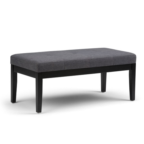 Lacey - Tufted Ottoman Bench - Slate Gray