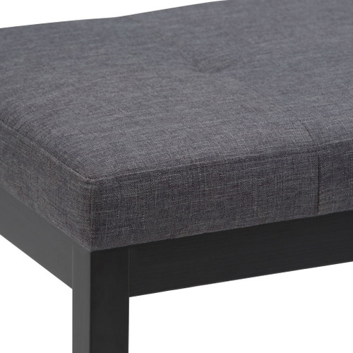 Lacey - Tufted Ottoman Bench - Slate Gray
