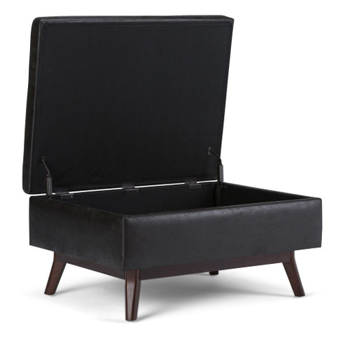 Owen - Coffee Table Storage Ottoman - Distressed Black