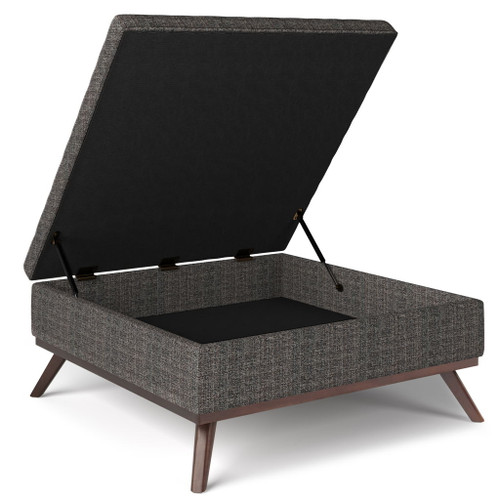 Owen - Square Coffee Table Storage Ottoman - Ebony