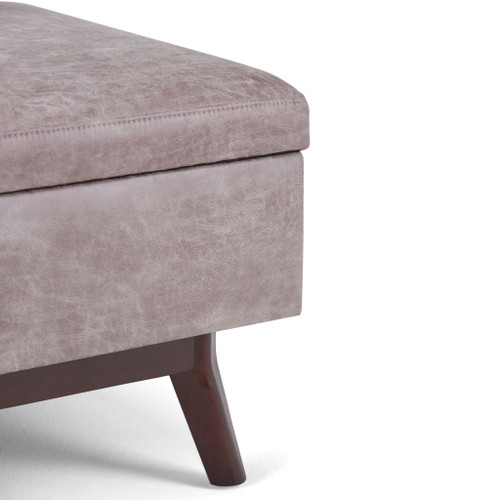 Owen - Coffee Table Storage Ottoman - Distressed Gray Taupe