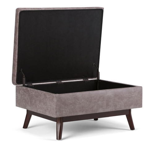 Owen - Coffee Table Storage Ottoman - Distressed Gray Taupe