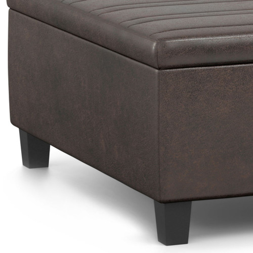 Ellis - Coffee Table Storage Ottoman - Distressed Brown