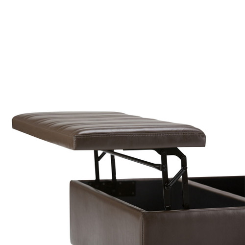 Ellis - Coffee Table Storage Ottoman - Chocolate Brown