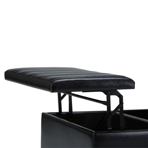 Ellis - Coffee Table Storage Ottoman - Midnight Black
