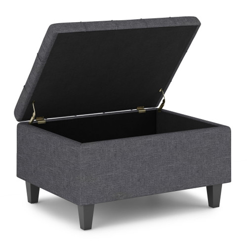 Harrison - Small Coffee Table Storage Ottoman - Slate Gray