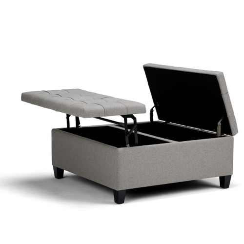 Harrison - Coffee Table Storage Ottoman - Dove Gray