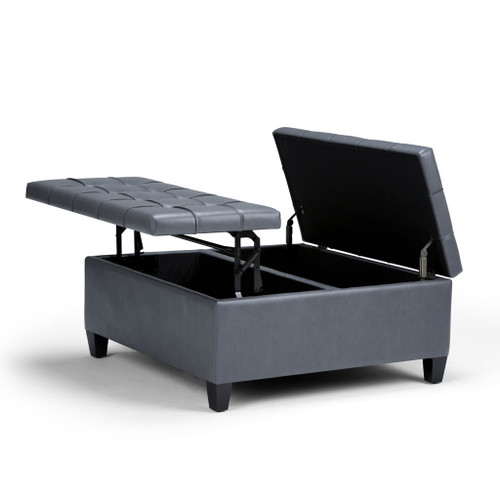 Harrison - Coffee Table Storage Ottoman - Stone Gray
