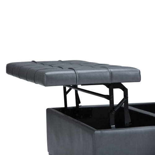 Harrison - Coffee Table Storage Ottoman - Stone Gray