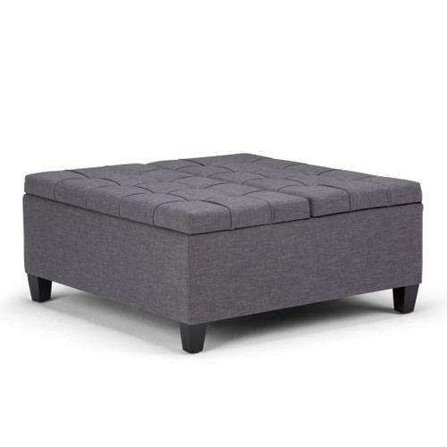 Harrison - Coffee Table Storage Ottoman - Slate Gray