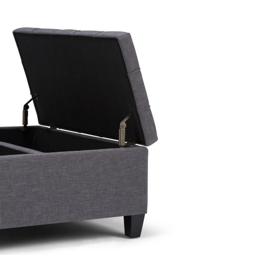 Harrison - Coffee Table Storage Ottoman - Slate Gray