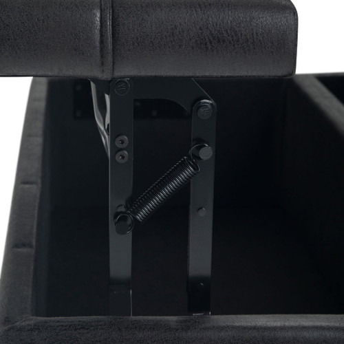 Harrison - Coffee Table Storage Ottoman - Distressed Black