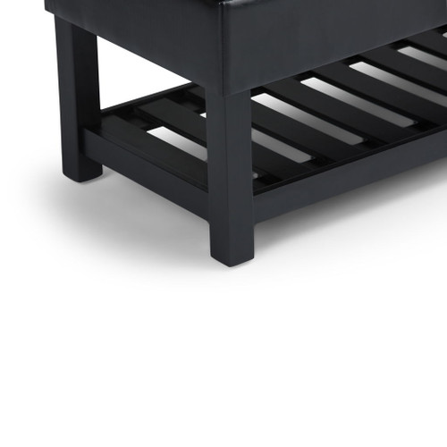 Saxon - Storage Ottoman Bench - Midnight Black