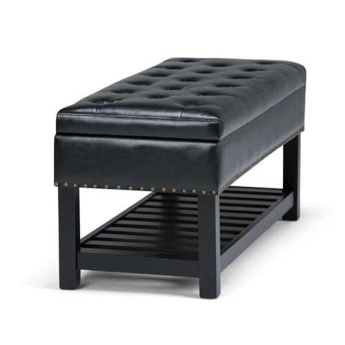 Lomond - Storage Ottoman Bench - Midnight Black