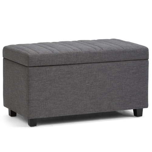 Darcy - Storage Ottoman Bench - Slate Gray