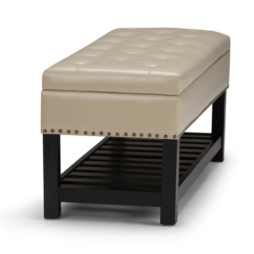 Lomond - Storage Ottoman Bench - Satin Cream