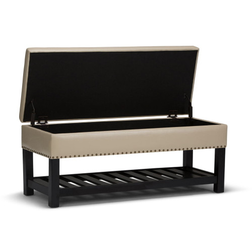 Lomond - Storage Ottoman Bench - Satin Cream
