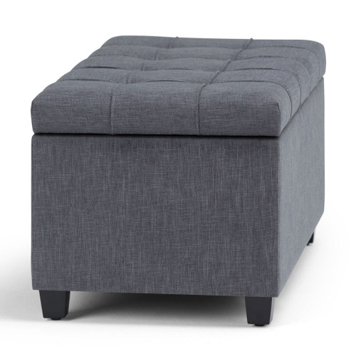 Sienna - Storage Ottoman Bench - Slate Gray