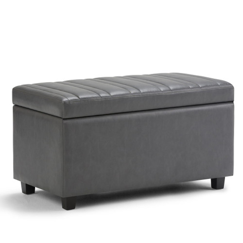 Darcy - Storage Ottoman Bench - Stone Gray
