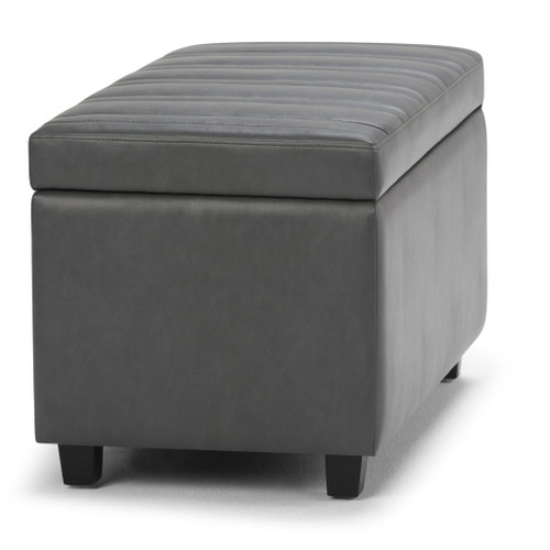 Darcy - Storage Ottoman Bench - Stone Gray
