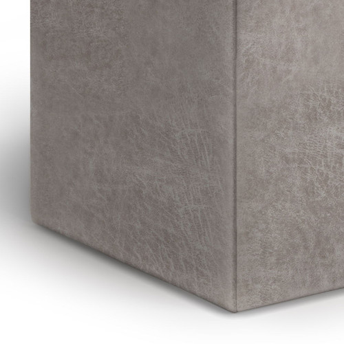 Rockwood - Cube Storage Ottoman With Tray - Distressed Gray Taupe