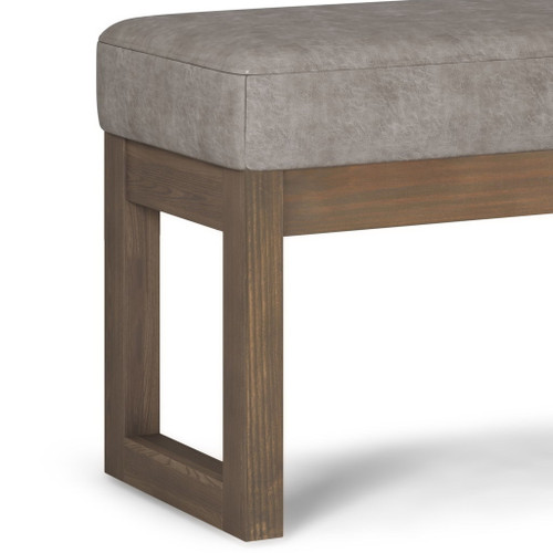 Milltown - Footstool Small Ottoman Bench - Distressed Gray Taupe